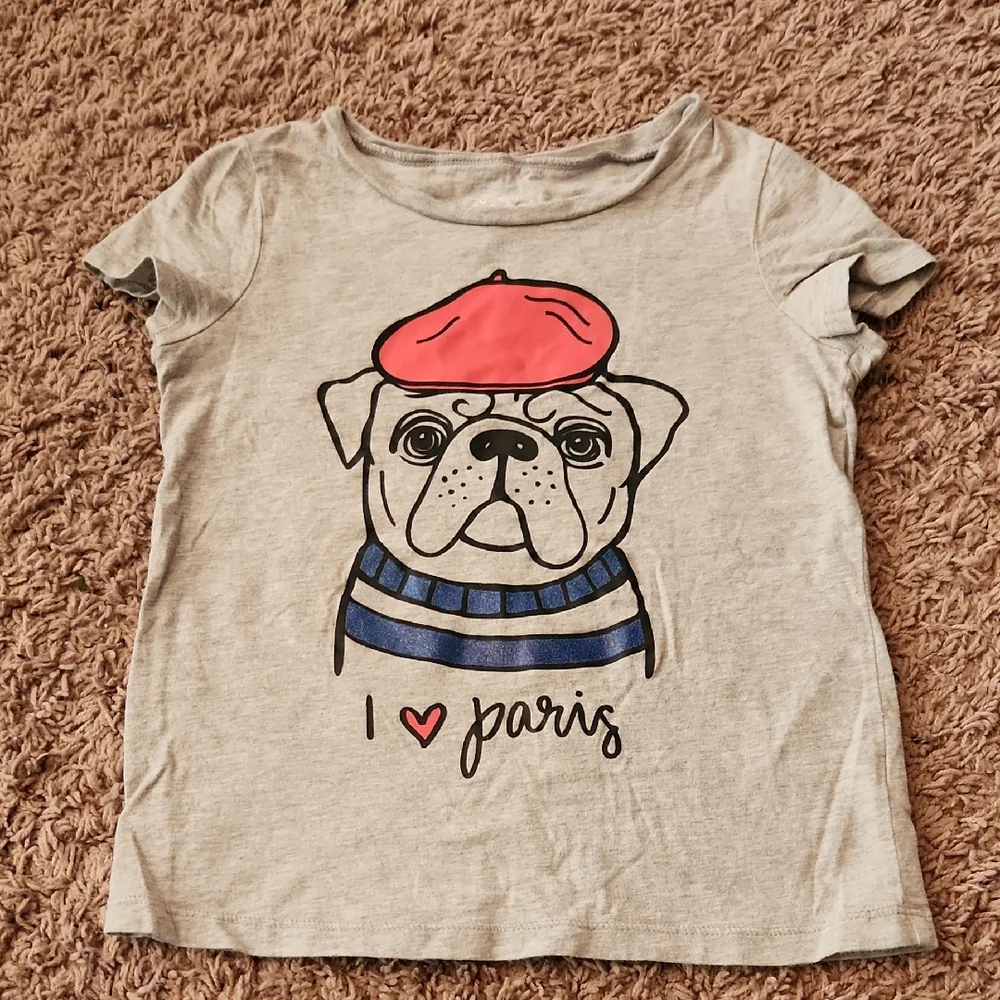 OshKosh Originals - Girls - Graphic Dog T-Shirt in Gray - Size 7